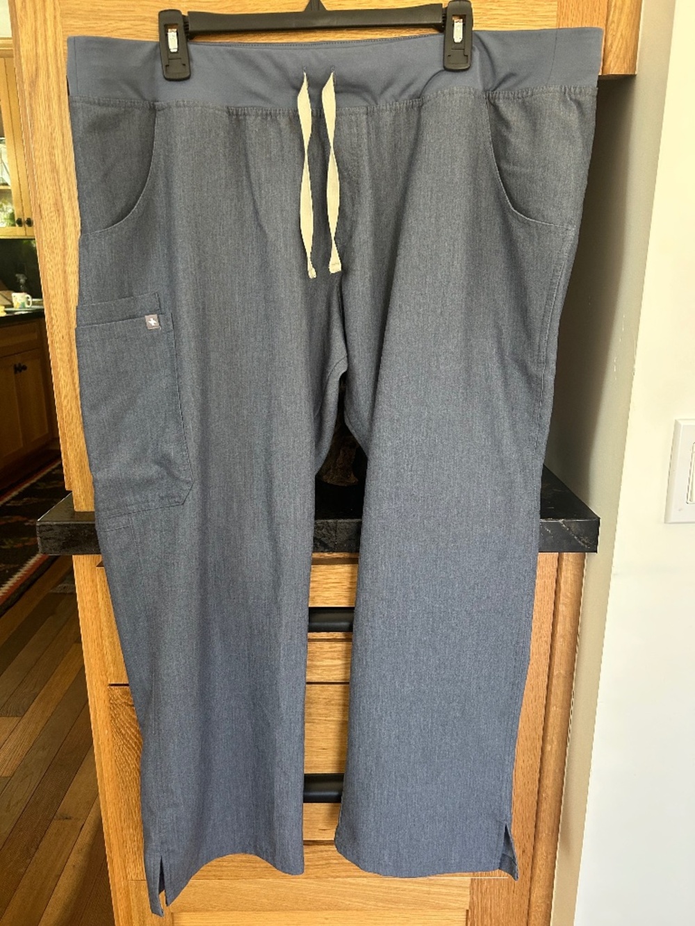 Figs Dark Heather Denim Kade Cargo Scrub Pants XXl Petite